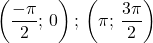 \displaystyle \left( {{{ - \pi } \over 2};\,0} \right);\,\left( {\pi ;\,{{3\pi } \over 2}} \right)